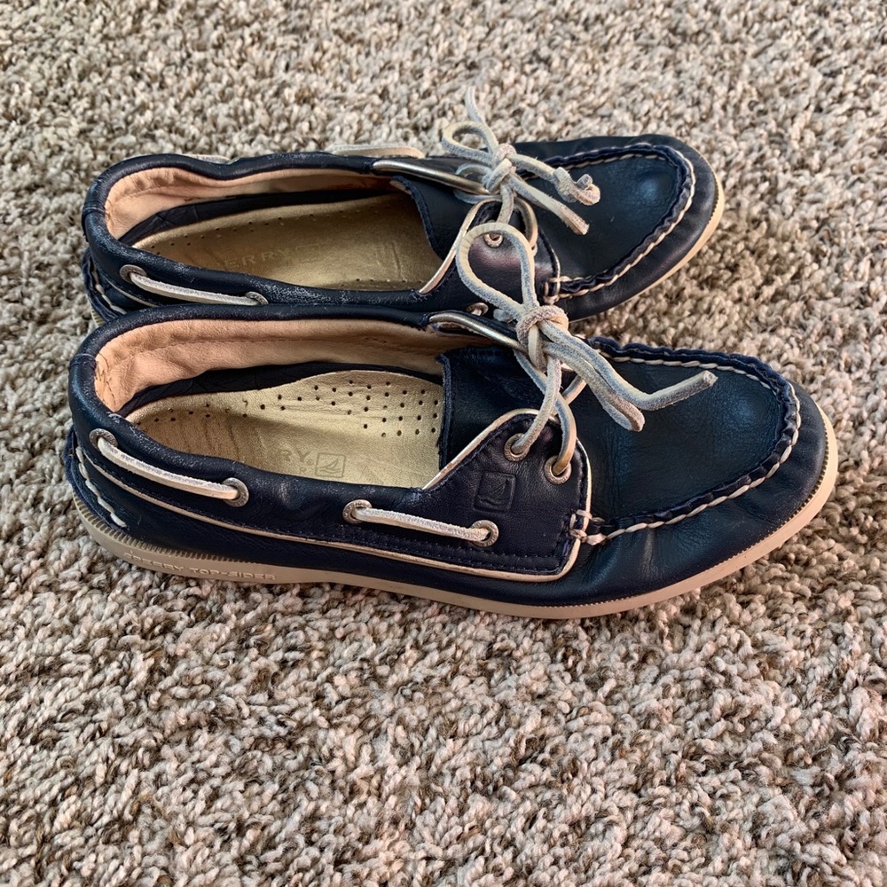 Sperry top sided boat shoe navy leather - Picture 7 of 10